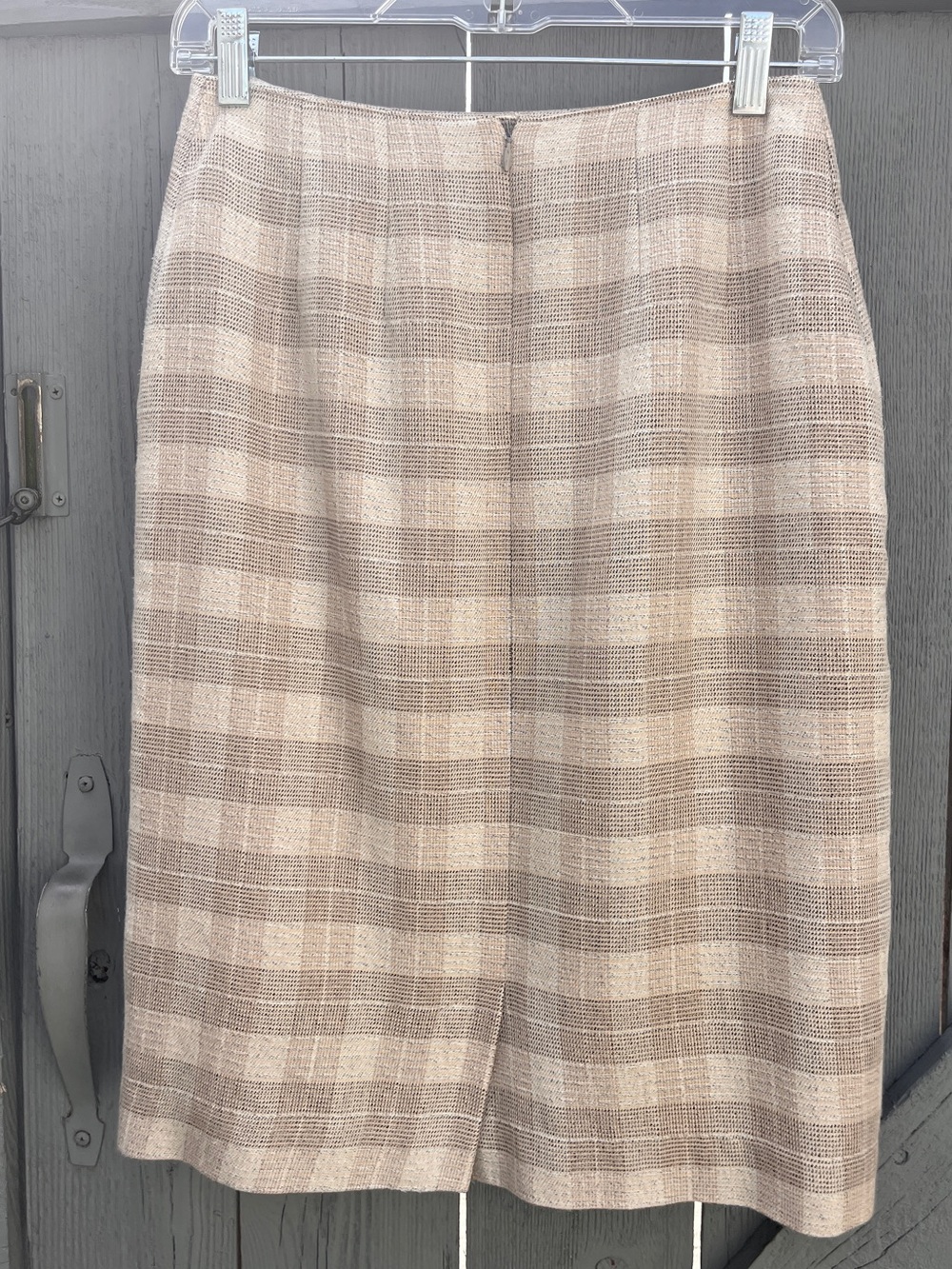 Vintage Liz Claiborne Wool Blend Plaid Pencil Skirt Office Size 8 RUNS SMALL - Picture 3 of 9